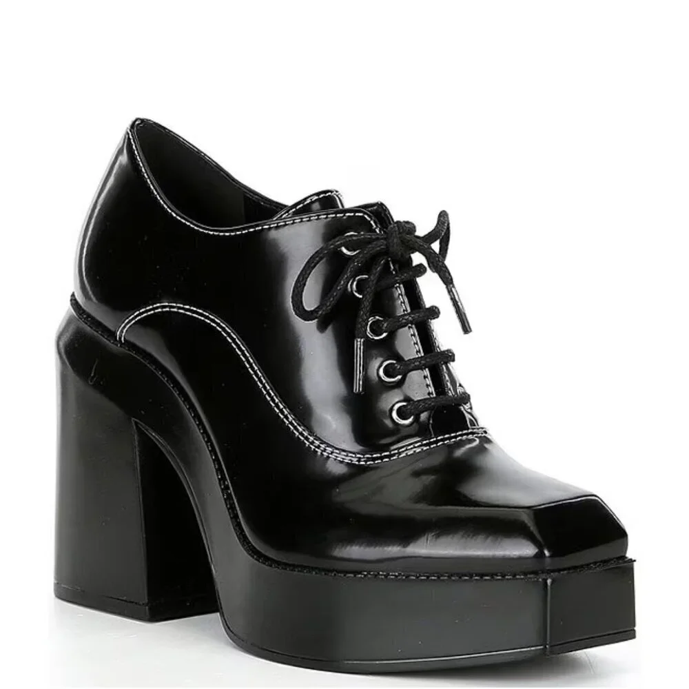 NEW GB Gianni Bini City-Girl Oxford Platform Pumps in Black
